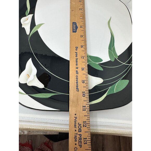 VTG Sango Quadrille Black Lilies Chop Plate 5101 Retro table top Serving Dish 11 - Picture 4 of 7